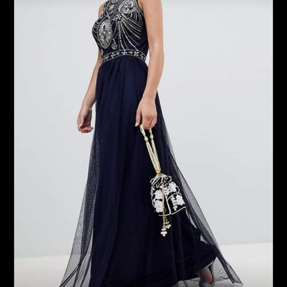 ASOS Frock and Frill Embellished Open Back Dress